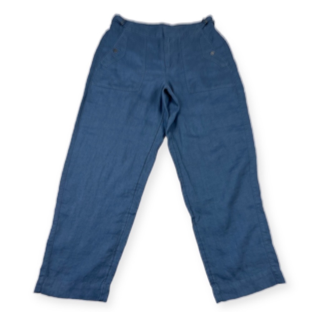 Athleta Voyager Linen Pant 10 Granite Blue - Picture 5 of 9